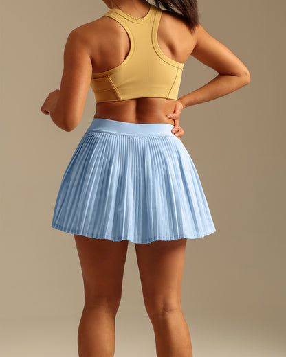 MOVING PEACH Women Tennis Skirt Badminton Skirt Golf Skirt High-Rise Side Pocket Micro Pleated Skirt With Comfy Inner Short Yoga Dance Daily wear AKC2 AKC(Narrower)