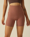 MOVING PEACH Women Cycling Shorts High Waist Hip-lifting Fitness Shorts Buttery Soft Breathable Running Shorts With Side Pockets APC