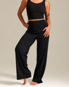 MOVING PEACH Women Wide-Leg Pants High waist Breathable Loose Sports Pants Outdoor Training Running Dance Daily Wear ELG