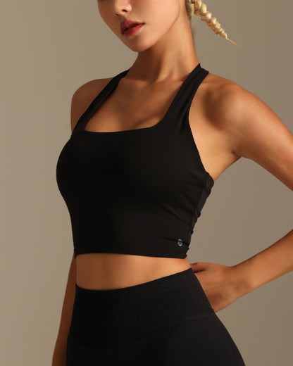 MOVING PEACH Women Halter Top Sexy Yoga Fitness Backless Top with Removable Pads BVS