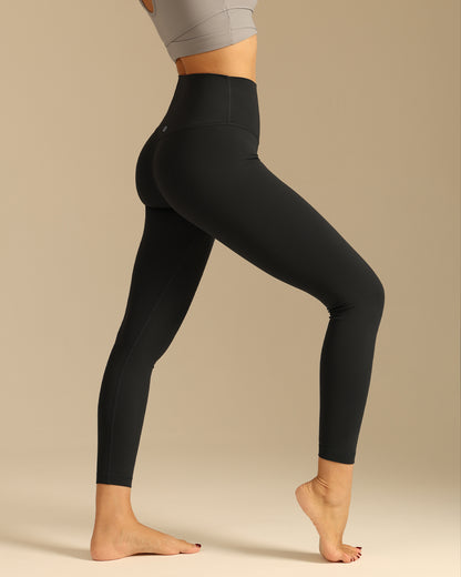 MOVING PEACH Women Compression Leggings A-line High Waist Cut Yoga Leggings Lycra Fabric Butt Lifting Pants Sports Fitness Daily wear BLB2