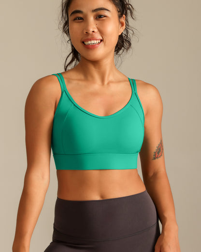 MOVING PEACH Women Sports bra High Support Beauty-back Fitness Top Soft Fixed Bra Cups Gym Training Dance wear ABO2 ABO(clasp)