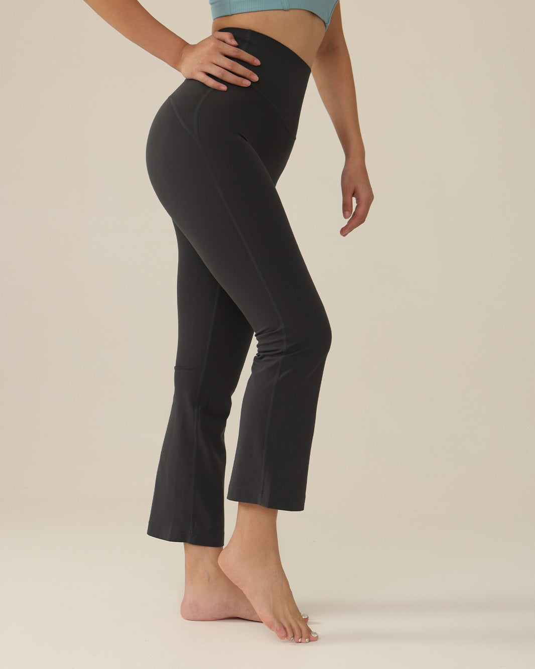 MOVING PEACH Women Yoga Flared Pants High-Rise Butt Lifting Sports Pilates Cropped Pants Breathable ACH