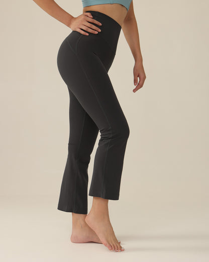 MOVING PEACH Women Yoga Flared Pants High-Rise Butt Lifting Sports Pilates Cropped Pants Breathable ACH