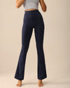 MOVING PEACH Women Flared Pants Buttery-Soft High-rise Yoga Pilates Dance Bell-bottoms with Back Drop-in Waistband Pocket CLL