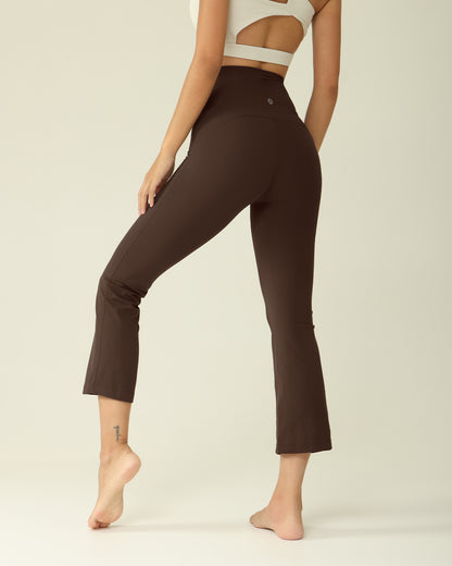 MOVING PEACH Women Yoga Flared Pants High-Rise Butt Lifting Sports Pilates Cropped Pants Breathable ACH