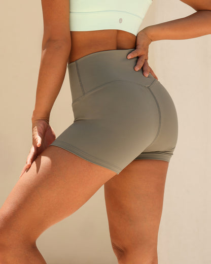 MOVING PEACH Women Yoga Shorts High-Rise Sweat-wicking Training Running Shorts BPK