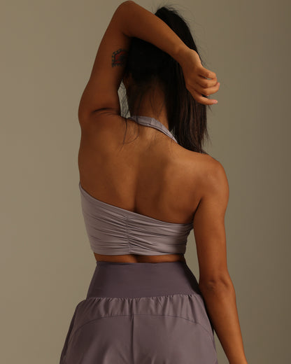 MOVING PEACH Women Halter Top Sexy Yoga Fitness Backless Top with Removable Pads BVS