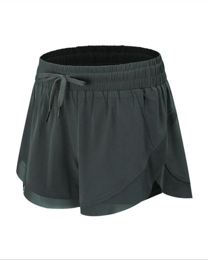 MOVING PEACH Sports Running Shorts High Waist Mesh Training Cycling Shorts with Pocket APG