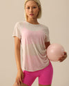 MOVING PEACH Women Sports T-Shirts Lightweight Open Back Yoga Top Breathable Quick Dry Gym Running Short Sleeve Without Inner Bra CTX