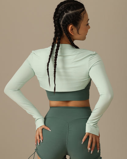 MOVING PEACH UV Protection Long Sleeve Cool feeling Shawl Sweat-wicking Fitness Top Comfort Daily Wear ASC