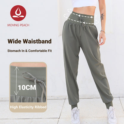 MOVING PEACH Women Jogger Pants High-Rise Full Length Sports Bottom S-XL DLD