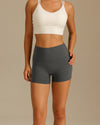 MOVING PEACH Women Yoga Shorts High-Rise Sweat-wicking Training Running Shorts BPK