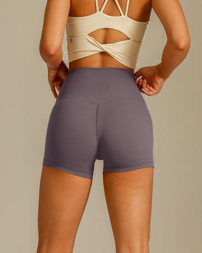 MOVING PEACH Women Yoga Shorts High-Rise Sweat-wicking Training Running Shorts BPK