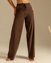 MOVING PEACH Women High-Rise Wide-Leg Pants Comfortable Brushed Loose Sports Pants With Pockets ELC