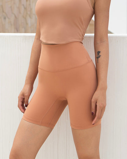 MOVING PEACH Women Sports Shorts Biker Shorts High waist Yoga Training Bottom BPD