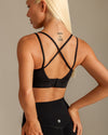 MOVING PEACH Women Sports bra High Support Beauty-back Fitness Top Soft Fixed Bra Cups Gym Training Dance wear ABO2 ABO(clasp)