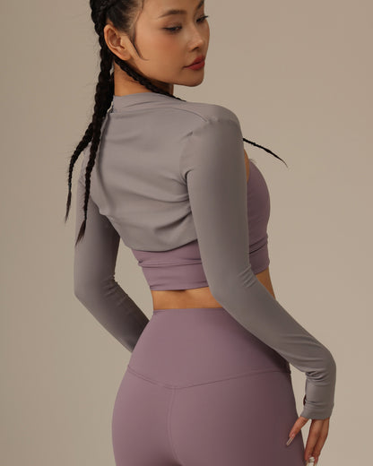 MOVING PEACH UV Protection Long Sleeve Cool feeling Shawl Sweat-wicking Fitness Top Comfort Daily Wear ASC