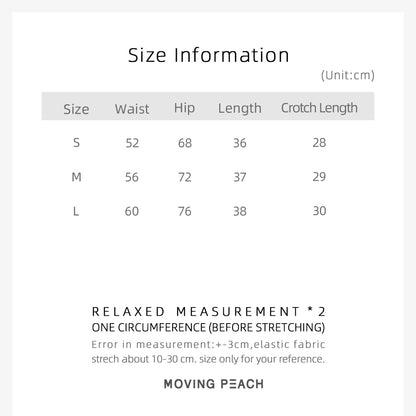 MOVING PEACH Women Cycling Shorts Breathable Quick Dry V-shaped Waistband Design Sports Running Shorts With Two Side Pockets ACN