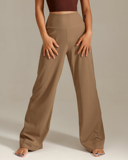 MOVING PEACH Women Wide-Leg Pants High waist Breathable Loose Sports Pants Outdoor Training Running Dance Daily Wear ELG