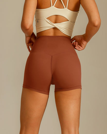 MOVING PEACH Women Yoga Shorts High-Rise Sweat-wicking Training Running Shorts BPK