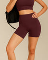 MOVING PEACH Women Sports Shorts Biker Shorts High waist Yoga Training Bottom BPD