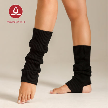 MOVING PEACH Footed Leg Warmers for Women Fall Winter Warm Knitted Ribbed Leg Warmers Elegance Comfort Yoga Pilates Barre Ballet Daily wear