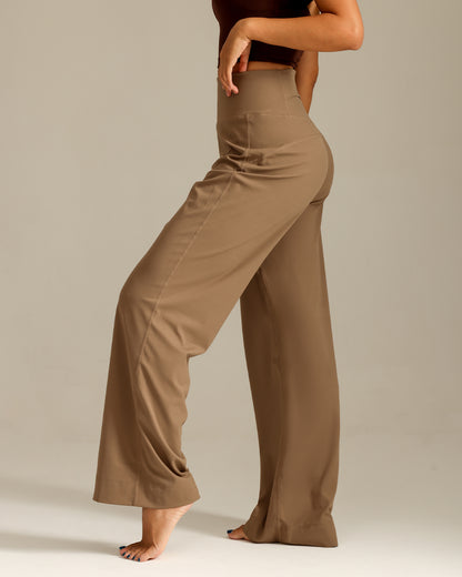 MOVING PEACH Women Wide-Leg Pants High waist Breathable Loose Sports Pants Outdoor Training Running Dance Daily Wear ELG