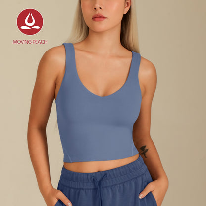 MOVING PEACH Yoga Tank Bra Sports Fitness Crop Top With Removable Pads AVV