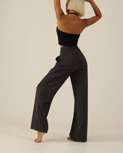 MOVING PEACH Women High-Rise Wide-Leg Pants Comfortable Adjustable Waist String Loose Sports Pants With Pockets ELC3 ELC(wide)