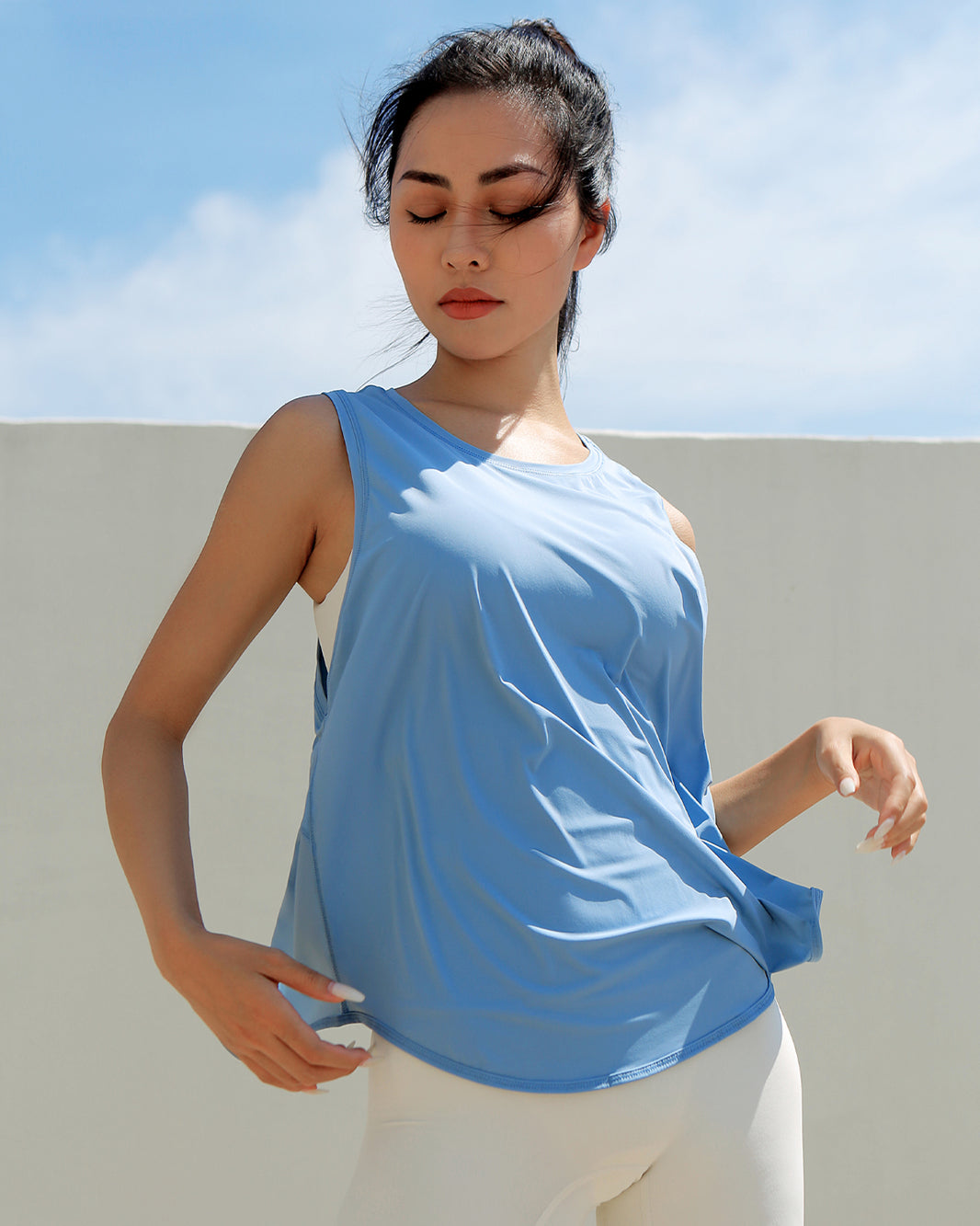 MOVING PEACH Tank top fitness top yoga vest women sleeveless tank top EVJ