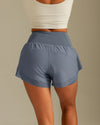MOVING PEACH Sports Running Shorts High Waist Mesh Training Cycling Shorts with Pocket APG