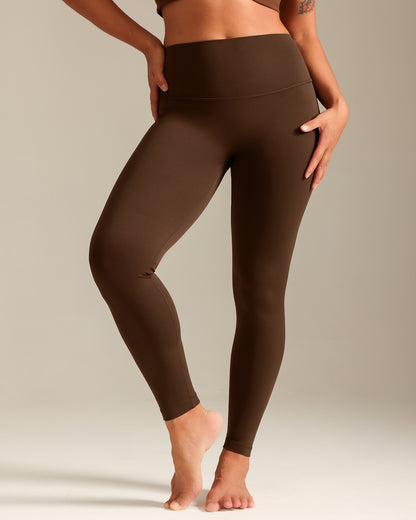 MOVING PEACH Women Sports Leggings High waist Soft Yoga Pants with Pocket Fitness Running Daily Wear BLB 2.0