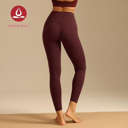 MOVING PEACH Women Compression Leggings Breathable High Waist Training Sports Pants Soft Quick-drying No Front Seam Gym Yoga Pants Shaping Training Sculpt Leggings HLL2