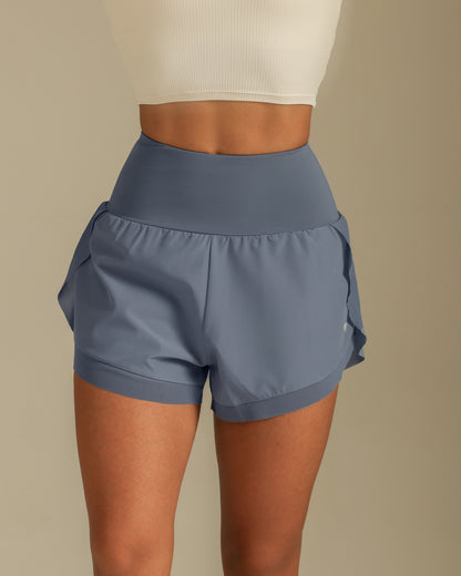 MOVING PEACH Sports Running Shorts High Waist Mesh Training Cycling Shorts with Pocket APG