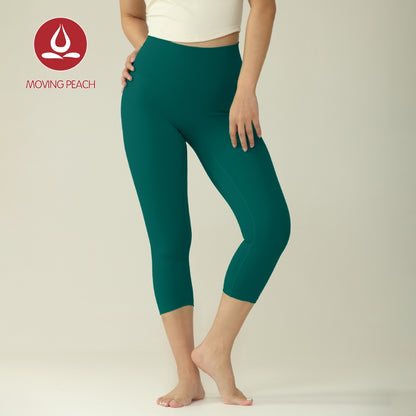 MOVING PEACH Capri Pants Yoga Pants High Waist Buttery Soft Fitness Cropped Pants With Pocket ACT