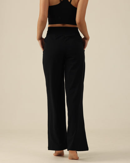 MOVING PEACH Women High-Rise Wide-Leg Pants Comfortable Adjustable Waist String Loose Sports Pants With Pockets ELC3 ELC(wide)