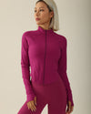 MOVING PEACH Women Sports Coat Slim Fit Yoga Fitness Jackets Full Zip Curved Shape Hem Running Long Sleeve ASR