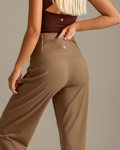 MOVING PEACH Women Wide-Leg Pants High waist Breathable Loose Sports Pants Outdoor Training Running Dance Daily Wear ELG
