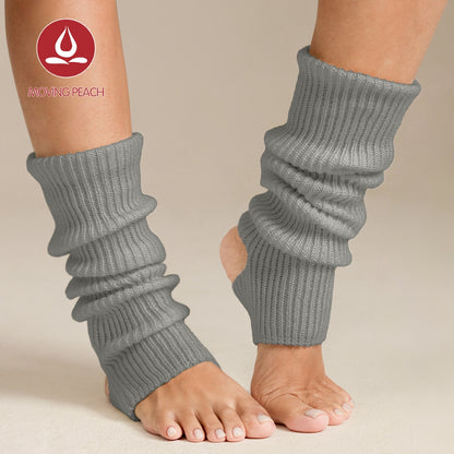 MOVING PEACH Footed Leg Warmers for Women Fall Winter Warm Knitted Ribbed Leg Warmers Elegance Comfort Yoga Pilates Barre Ballet Daily wear
