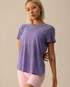 MOVING PEACH Women Sports T-Shirts Lightweight Open Back Yoga Top Breathable Quick Dry Gym Running Short Sleeve Without Inner Bra CTX