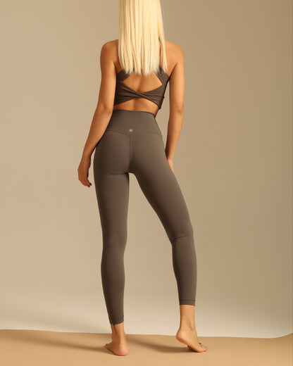 MOVING PEACH Women Compression Leggings A-line High Waist Cut Yoga Leggings Lycra Fabric Butt Lifting Pants Sports Fitness Daily wear BLB2