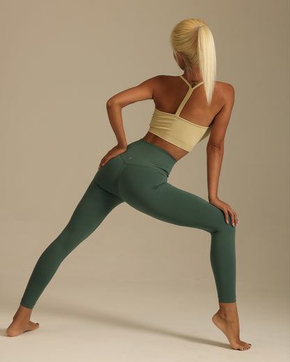 MOVING PEACH Women Sports Leggings High waist Soft Yoga Pants with Pocket Fitness Running Daily Wear BLB 2.0