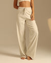 MOVING PEACH Women High-Rise Wide-Leg Pants Comfortable Brushed Loose Sports Pants With Pockets ELC