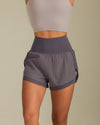 MOVING PEACH Sports Running Shorts High Waist Mesh Training Cycling Shorts with Pocket APG