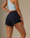 MOVING PEACH Women Sports Shorts High Waist Mesh Stitching Breathable Running With Inner Shorts BPB