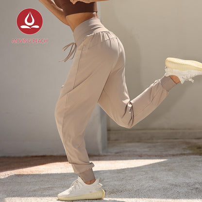 MOVING PEACH Women Jogger Pants High-Rise Full Length Sports Bottom S-XL DLD