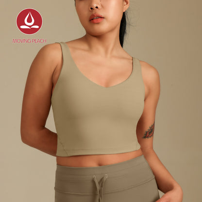 MOVING PEACH Yoga Tank Bra Sports Fitness Crop Top With Removable Pads AVV