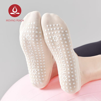 MOVING PEACH Women Pilates Socks Yoga Socks Breathable Cross Strapping Dance Socks Non-Slip Barre Socks