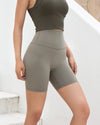 MOVING PEACH Women Sports Shorts Biker Shorts High waist Yoga Training Bottom BPD